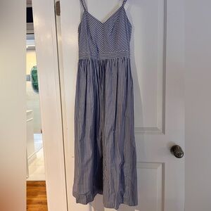 Striped Blue and White Spaghetti Strap Dress
